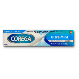 COREGA ULTRA MINT DENTURE FIXATIVE CREAM STRONG ALL DAY HOLD 40 GM